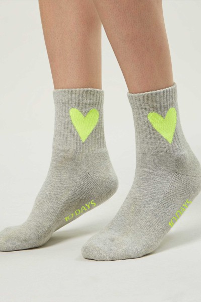 10 Days Socks heart light grey  39-42