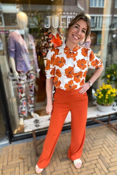 Another Label Lierre shirt pumpkin flower