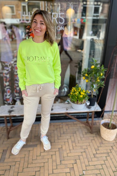 10 Days Sweater 10 days faded fluor yellow 