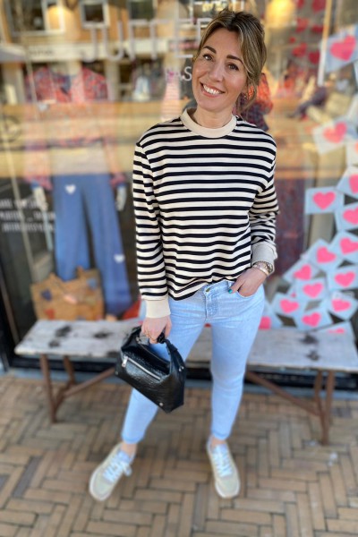 Selected Femme Elise crew neck sweat black/sand