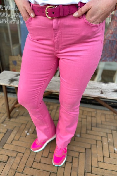 Homage to denim Jane-Colered flared jeans light pink
