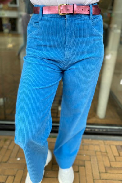Homage jeans farrah- Rib pants wit wide leg - Electric blue